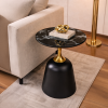The Attic Rita Luxe End Table Round Shape Elegant Look,Black