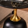 The Attic Rita Luxe End Table Round Shape Elegant Look,Black