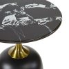 The Attic Rita Luxe End Table Round Shape Elegant Look,Black