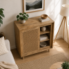 ChatGPT Image Jul 1, 2026, 12_13_57 PM The Attic Ines Cabinet, Coffee Table for Living Room, Solid Wood Centre Table with Cane with sliding doors, Natural Finish