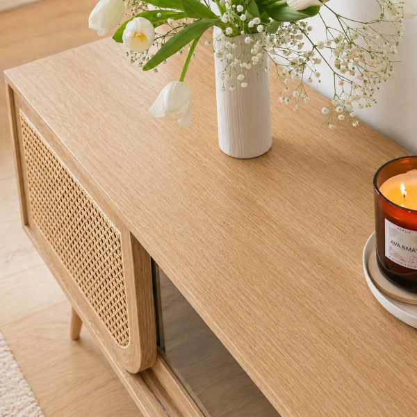 The Attic Ines TV Cabinet, Natural Matte Finish