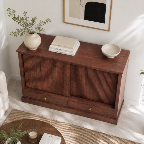 KL-2319H (3) The Attic Velora Cabinet, Kitchen and Living Room Storage, Solid Wood, HoneyFinish