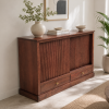 KL-2319H (4) The Attic Velora Cabinet, Kitchen and Living Room Storage, Solid Wood, HoneyFinish