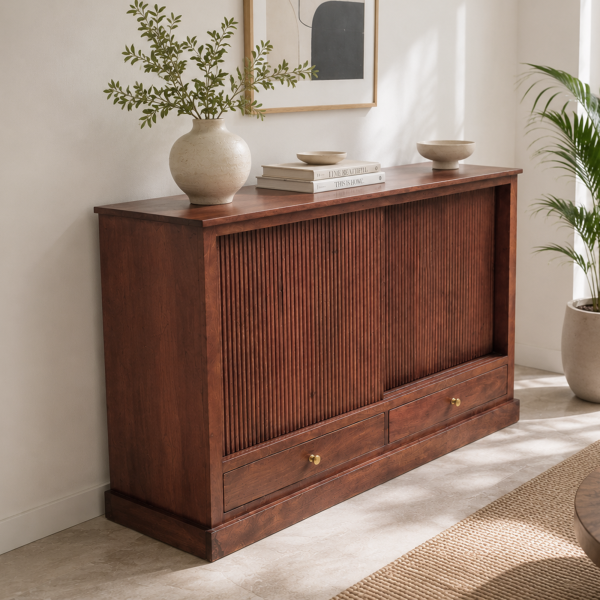 KL-2319H (4) The Attic Velora Cabinet, Kitchen and Living Room Storage, Solid Wood, HoneyFinish