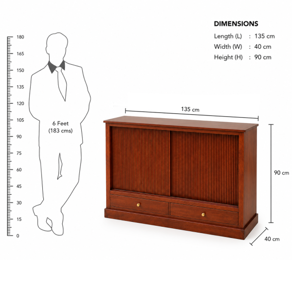 KL-2319H (8) The Attic Velora Cabinet, Kitchen and Living Room Storage, Solid Wood, HoneyFinish