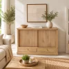 The Attic Velora Cabinet, Kitchen and Living Room Storage, Solid Wood, Natural Finish
