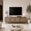 KL-2369T (1) The Attic Arcus TV Cabinet , Teak Matte Finish