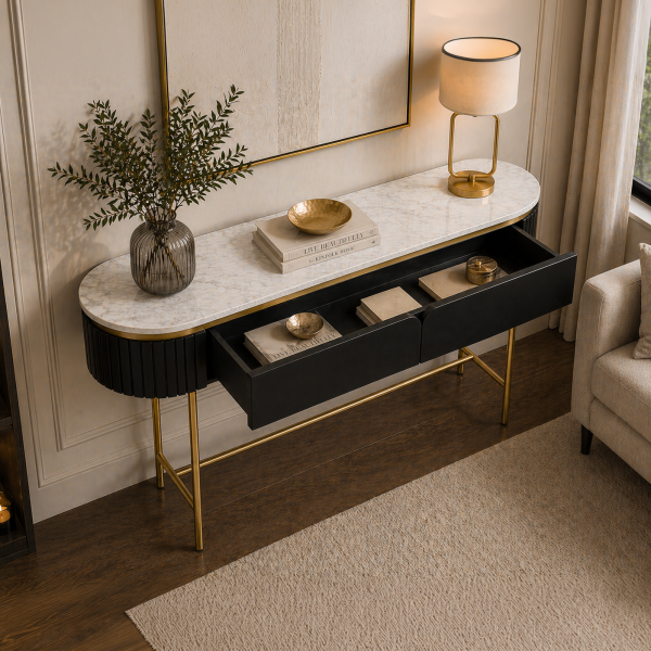 The Attic Carlston Console Table Black