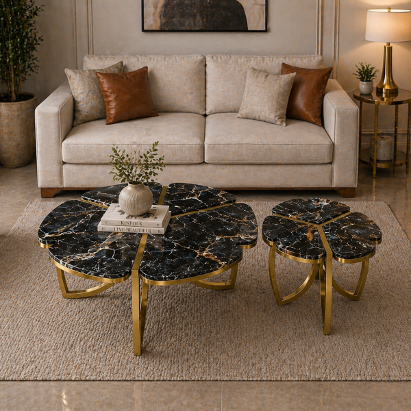 The Attic Roselle Coffee Table Set of 2 Black