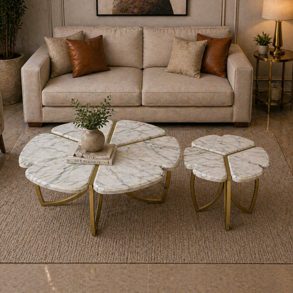 The Attic Roselle Coffee Table Set of 2 White