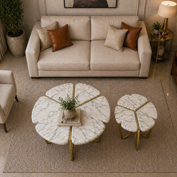 The Attic Roselle Coffee Table Set of 2 White