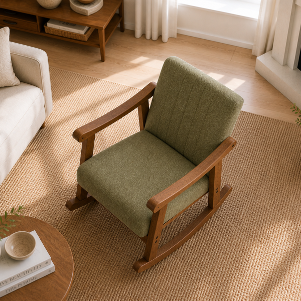 The Attic Sukoon Rocking chair Green
