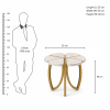 The Attic Roselle End Table,  End Table for Living Room,  Metal & marble Unique Design, Gold & White Finish