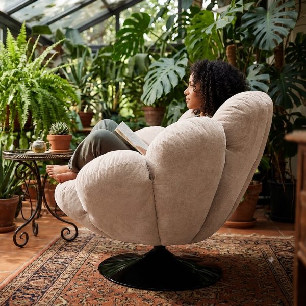 The Attic FloraNest Lounge Chair, Living room chair, bedroom modern chair, cozy & comfy chair Peach