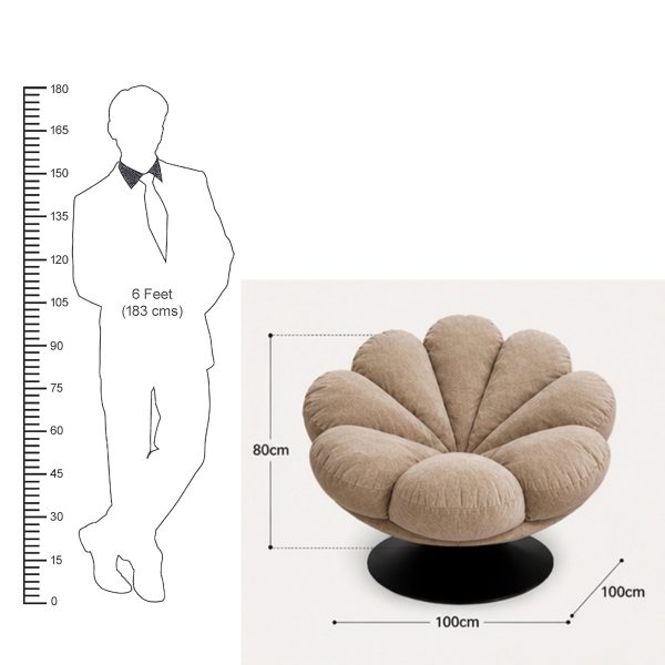 The Attic FloraNest Lounge Chair, Living room chair, bedroom modern chair, cozy & comfy chair Peach