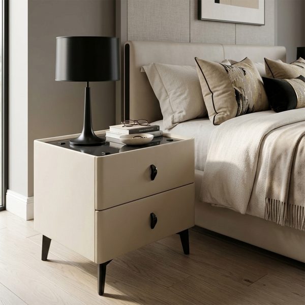 KL-2487 (2) The Attic Siena Bedside Table, bedroomtable, night stand table, upholstered premium table