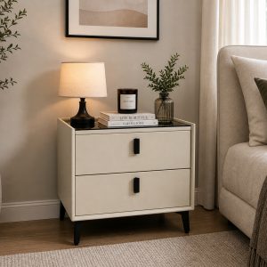 KL-2489 (1) The Attic Luna Bedside Table, bedroomtable, night stand table, upholstered premium table