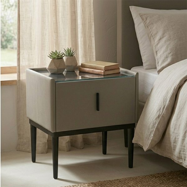 The Attic Kona Bedside Table, bedroomtable, night stand table, upholstered premium table