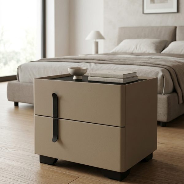 KL-2493 (1) The Attic Nova Bedside Table, bedroomtable, night stand table, upholstered premium table