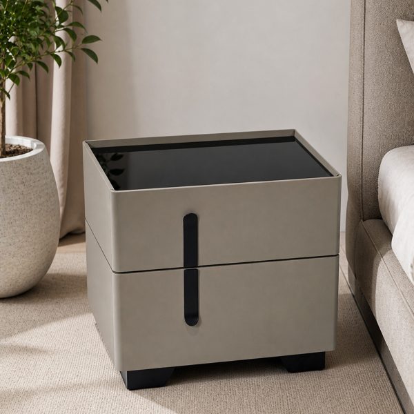 KL-2493 (2) The Attic Nova Bedside Table, bedroomtable, night stand table, upholstered premium table