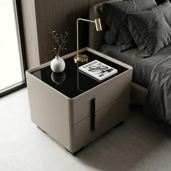 KL-2493 (4) The Attic Nova Bedside Table, bedroomtable, night stand table, upholstered premium table