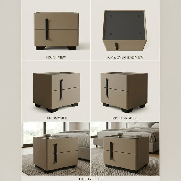 KL-2493 (5) The Attic Nova Bedside Table, bedroomtable, night stand table, upholstered premium table