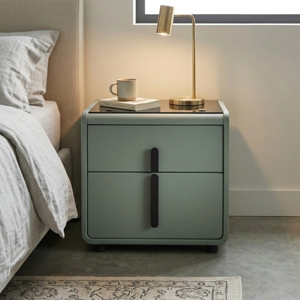 The Attic Rivera Bedside Table, bedroomtable, night stand table, upholstered premium table