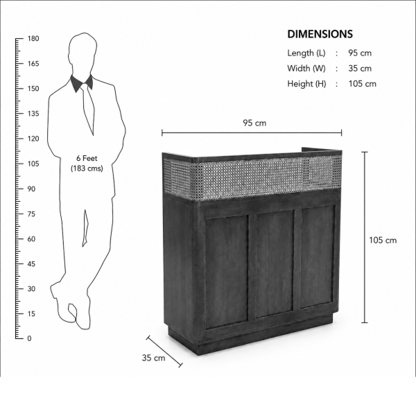 KL-2385H (7) The Attic Mehfil Bar Cabinet, Hard and Soft Drinks Bar Storage Cabinet, Wine Wisky Scotch, Bar for Home, Natural Finish