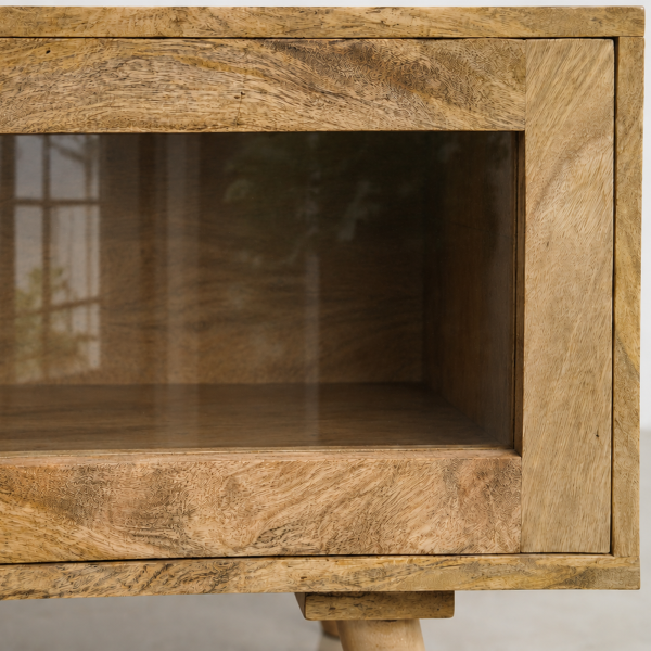 ChatGPT Image Jul 2, 2026, 10_26_31 AM The Attic Janah TV Cabinet, Solid Wood Sideboard TV Cabinet for Living Room, Wooden Free Standing TV Unit Side Board Table with Storage, Natural Matte Finish Glass