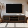 ChatGPT Image Jul 2, 2026, 11_08_43 AM The Attic Janah TV Cabinet, Solid Wood Sideboard TV Cabinet for Living Room, Wooden Free Standing TV Unit Side Board Table with Storage, Walnut Matte Finish Glass