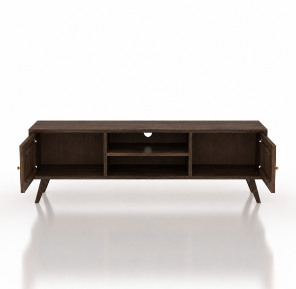 ChatGPT Image Jul 2, 2026, 11_15_30 AM The Attic Janah TV Cabinet, Solid Wood Sideboard TV Cabinet for Living Room, Wooden Free Standing TV Unit Side Board Table with Storage, Walnut Matte Finish Glass