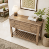 The Attic Jodhpur Console Table, Console Table for Living Room Foyer, Solid Wood Classy Console table, Light Teak Finish