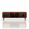 KL-2175HG (3) The Attic Janah TV Cabinet, Solid Wood Sideboard TV Cabinet for Living Room, Wooden Free Standing TV Unit Side Board Table with Storage, Honey Matte Finish Glass