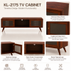 KL-2175HG (4) The Attic Janah TV Cabinet, Solid Wood Sideboard TV Cabinet for Living Room, Wooden Free Standing TV Unit Side Board Table with Storage, Honey Matte Finish Glass