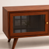 KL-2175HG (5) The Attic Janah TV Cabinet, Solid Wood Sideboard TV Cabinet for Living Room, Wooden Free Standing TV Unit Side Board Table with Storage, Honey Matte Finish Glass