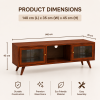 KL-2175HG (6) The Attic Janah TV Cabinet, Solid Wood Sideboard TV Cabinet for Living Room, Wooden Free Standing TV Unit Side Board Table with Storage, Honey Matte Finish Glass