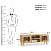 KL-2175NatG (8) The Attic Janah TV Cabinet, Solid Wood Sideboard TV Cabinet for Living Room, Wooden Free Standing TV Unit Side Board Table with Storage, Natural Matte Finish Glass