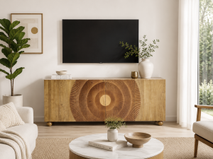 KL-2336 (2) The Attic Brampton Sideboard, Multipurpose Cabinet for Kitchen and Living Room Storage, Classy Sideboard, Wooden Cabinet, Light Teak Matte Finish
