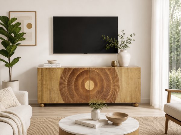 KL-2336 (2) The Attic Brampton Sideboard, Multipurpose Cabinet for Kitchen and Living Room Storage, Classy Sideboard, Wooden Cabinet, Light Teak Matte Finish