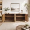 KL-2336S (4) The Attic Brampton Sideboard, Multipurpose Cabinet for Kitchen and Living Room Storage, Classy Sideboard, Wooden Cabinet, Light Teak Matte Finish