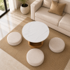 KL-2376 (2) The Attic Baithak Coffee Table, Coffee Table for Living Room, Marble Top, with 3 integrated seats, Natural color