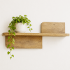 KL-2381Nat (5) The Attic Solid Wood Floating Wall Shelf Set of 3 for Living Room, Bedroom & Office | Wooden Wall Mounted Display Shelves for Plants, Books & Decor | Handcrafted Mango Wood, Natural Finish