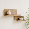 KL-2381Nat (6) The Attic Solid Wood Floating Wall Shelf Set of 3 for Living Room, Bedroom & Office | Wooden Wall Mounted Display Shelves for Plants, Books & Decor | Handcrafted Mango Wood, Natural Finish