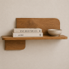 KL-2381S (4) The Attic Solid Wood Floating Wall Shelf Set of 3 for Living Room, Bedroom & Office | Wooden Wall Mounted Display Shelves for Plants, Books & Decor | Handcrafted Mango Wood, Light Teak Finish