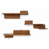 KL-2381S (6) The Attic Solid Wood Floating Wall Shelf Set of 3 for Living Room, Bedroom & Office | Wooden Wall Mounted Display Shelves for Plants, Books & Decor | Handcrafted Mango Wood, Light Teak Finish