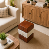 KL-2382 (3) The Attic Solid Wood Acko Nightstand with 3 Drawers | Wooden Bedside Table for Bedroom Storage | Handcrafted Mango Wood