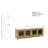 KL-2388SG (8) The Attic Crestwood Solid Wood TV Cabinet with Glass Doors, Sideboard Storage & Display Cabinet for Living Room & Dining Room, Handcrafted Wood, Light Teak Finish