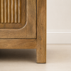 KL-2389SC (3) The Attic Crestwood Solid Wood Sideboard Cabinet with Cane Doors | Storage & Display Cabinet for Living Room & Dining Room | Handcrafted Mango Wood, Light Teak Finish