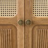 KL-2389SC (4) The Attic Crestwood Solid Wood Sideboard Cabinet with Cane Doors | Storage & Display Cabinet for Living Room & Dining Room | Handcrafted Mango Wood, Light Teak Finish
