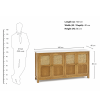 KL-2389SC (6) The Attic Crestwood Solid Wood Sideboard Cabinet with Cane Doors | Storage & Display Cabinet for Living Room & Dining Room | Handcrafted Mango Wood, Light Teak Finish